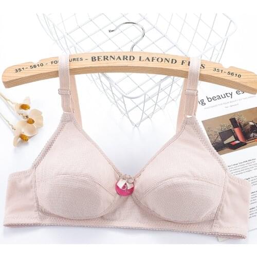 Apricot color cotton thin bras Wireless sexy push up bra for women Comfortable soft38 40 42 44 plus size intimates lingerie bra