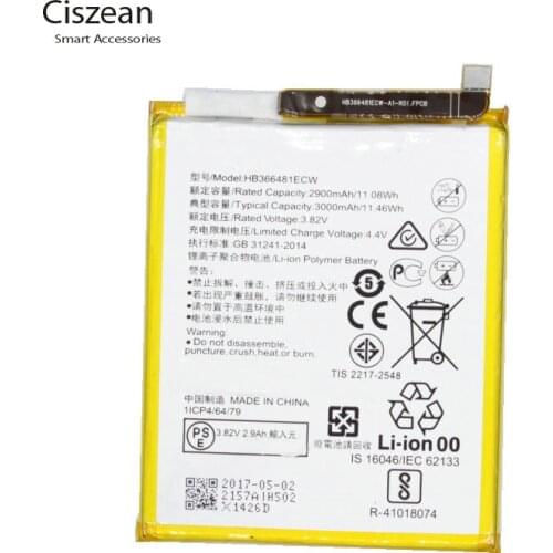 Ciszean 1x 3000 mAh Replacement Battery HB366481ECW For Huawei P9 Lite G9 Honor 8 5C VNS-DL00 VNS-L23 Batterieij Batteries