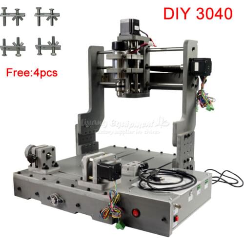 DIY cnc 3040 4axis usb PVC material milling machine with 4pcs mini cnc clamps