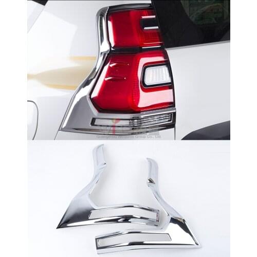 Chrome Tail Light Lamp Cover Trim 2018 For Toyota Land Cruiser Prado 150 LC150 SUV Styling Accessories Car Decoration 2 pieces