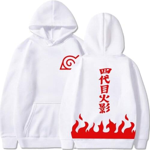 Hokage Minato Namikaze Cosplay Printed Hoodies Long Sleeve Hooded Cotton Sweatshirts Cozy Tops Pullovers