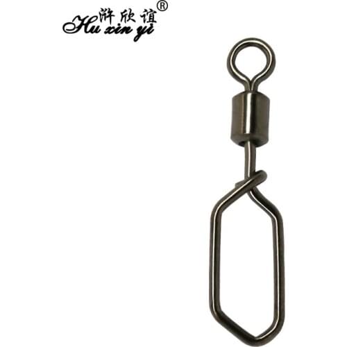 HXY PCS(100 50 40) SIZE(12# to 1/0#) Swing Aquare Snap Swivel Fishing Accessories Ring Hook Stainless Steel Swivels Snap