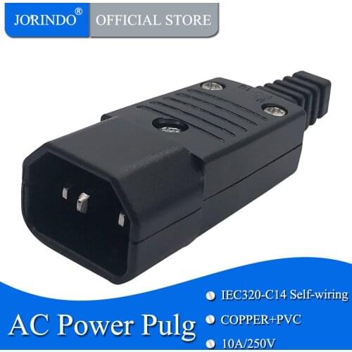 JORINDO Electrical 250V 10A IEC 320 C14 AC cable plug AC socket wd-10, C13 docking plug C14 self-wiring
