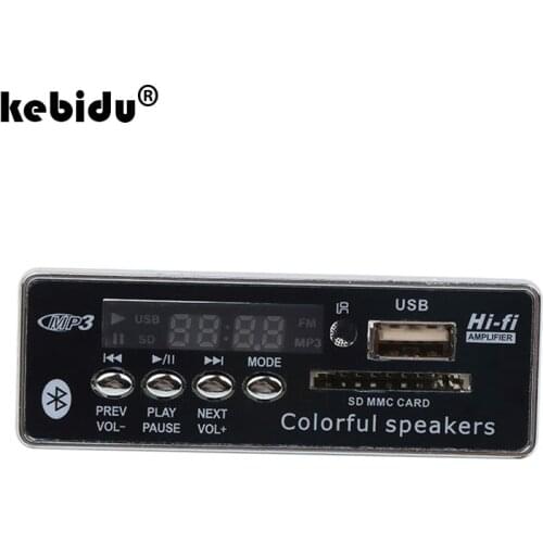 Kebidu Wholesale Hands-free USB Bluetooth Integrated MP3 Player Decoder Board Module with Remote Control FM Aux Radio for Car