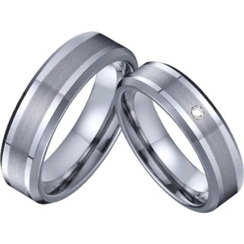 100% Tungsten carbide ring jewelry Love Alliances his and hers marriage couple wedding rings for men and women never fade