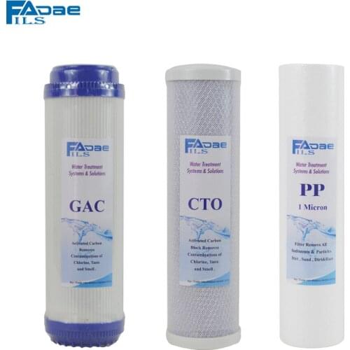 3-Pack Replacement Filter Kit for all standard Water Purifier System-Includes PP Sediment Filter,GAC Filter&Carbon Block Filter