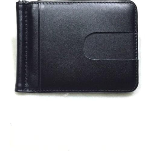 Aaby Wallet With Iron Clamp Genuine Leather Billfold Slim Cowhide Credit Card/ID Holders Luxury Business Foldable Money Wallet