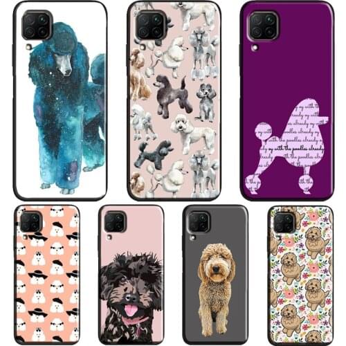 Cartoon Poodle Dog Case For Huawei P40 P30 P20 Mate 20 Lite P Smart Z 2019 2021 Nova 5T Honor 20 Pro 9X 8X