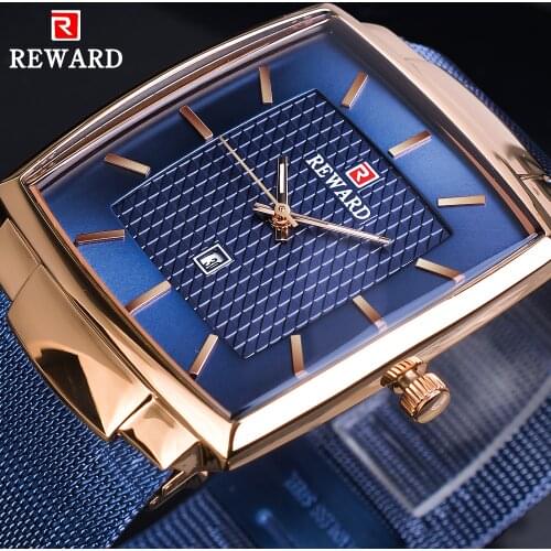 REWARD Business Blue Brand Design Calendar Display Waterproof Mens Quartz Wirst Watch Top Brand Luxury Montre Homme Male Clock