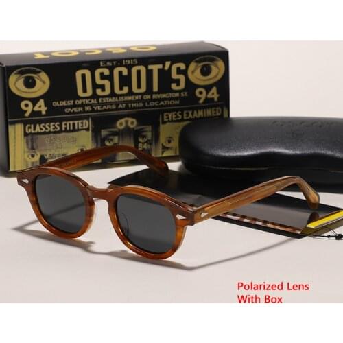 Lemtosh Sun Glasses Polarized Lens Men Women Johnny Depp Sunglasses Luxury Brand Vintage Acetate Glasses Frame Top quality 008