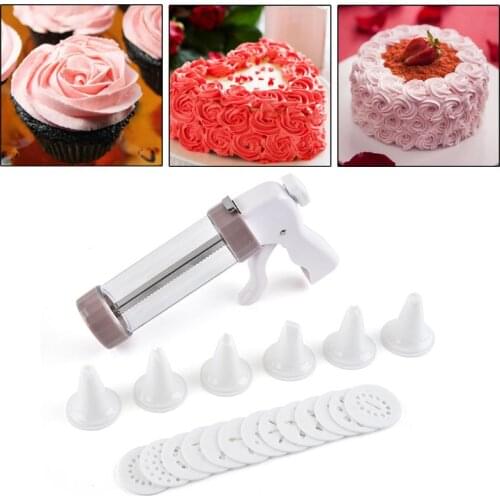 20 Pcs Cookie Press Set with Cake Cream Decorating Syringe Baking Pastry Nozzle