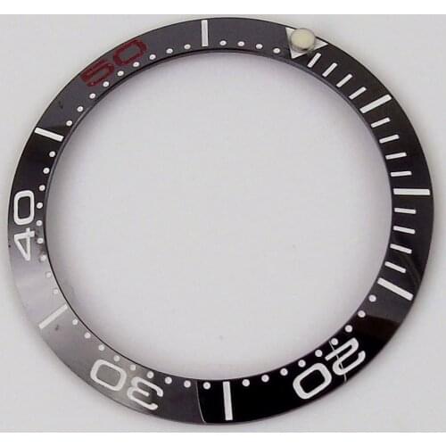 New Replacement Part 38mm black red sign Watch Ceramic Bezel Ring Insert fit 40mm Case
