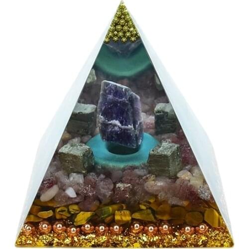 New Original Natural Crystal Amethyst Jewelry Decoration Ornaments Pyramid Energy Geometry Orgonite Yoga Meditation Healing