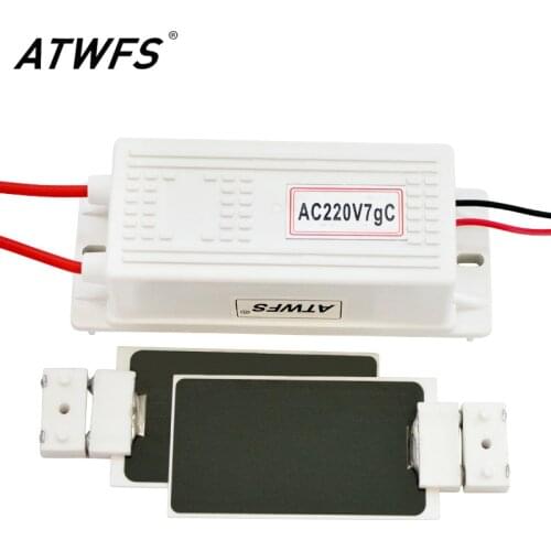 ATWFS New Ozone Generator 7g 220v/110v/12v +2 PCS 3.5g Ceramic Plate (Ozone Generator Accessory) Ozonator
