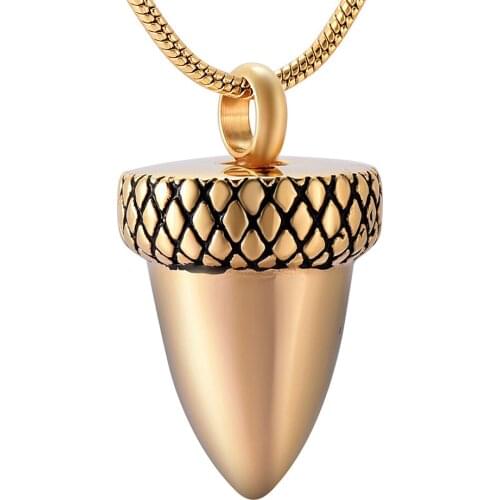 Memorial Jewelry Seeds Shape Shiny Necklace Stainless Steel Cremation Ashes Pendant