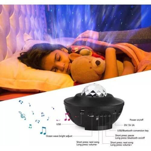 Starry sky stars light projection lamp bluetooth music light Control USB night light LED creative gift atmosphere light