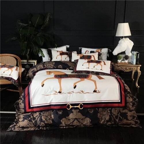 Luxury Animal Digital Printing 100S Egyptian cotton Royal Bedding sets Queen King Duvet cover Bed sheet set Pillowcases