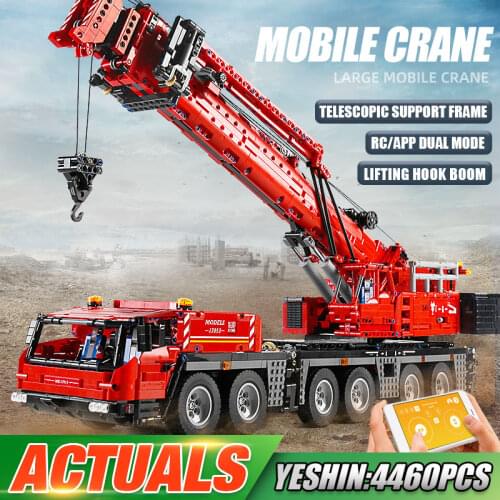 MOULD KING 17013 High-Tech Building Blocks The APP RC Motorized Red GMK Crane Assembly Kits Bricks Toys Kids Christmas Gifts