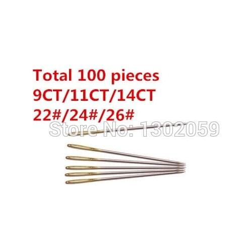 Available 100 Pcs/lot Cross Stitch 9CT 11CT 14CT Needle Needlework Embroidery Tool Accessory