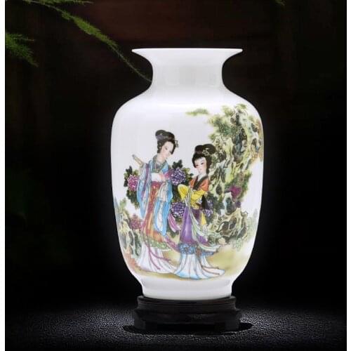 Vintage Ceramic Vases For Flowers Home Decoration Ancient Beauty Porcelain Vase Furnishing Articles