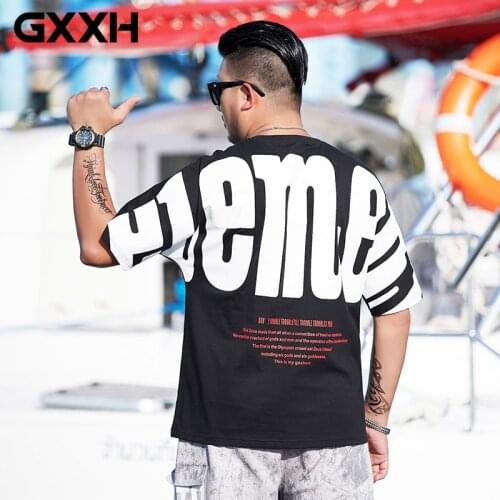 Plus Size Summer 2021 New Style Letter Print T Shirt Men XXL-5XL 6XL 7XL Cotton Short Sleeve Camisa Masculina Mens Black Tshirt