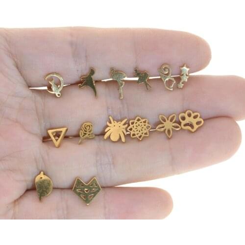 1Pair 18G Sex Cartilage Piercing Earrings Oreha Helix Conch Daith Earring Lovey Animal Shape Studs Earring Tragus Ear Piercing