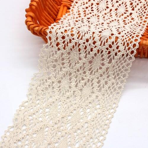 1 Yard 10.5 Cm Wide Embroidery Floral Lace Beautiful Cotton Lace Trim for Handmade Craft Bedding Curtains Bags Apparels Decor
