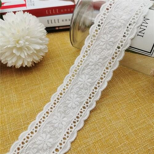 10 Yards Pure Cotton Chic lace trim Embroidery Floral Scallop lace trim sewing crafts for Bridal, DIY crafts, Headbands
