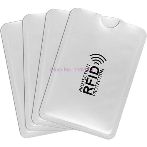 1000pcs 6.3*9.1cm Anti Rfid Wallet Blocking Reader Lock Bank Card Holder Id Bank Card Case Protection Metal Credit NFC Holder