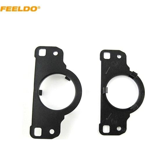 FEELDO 2pcs Black Car Auto Speaker Spacers Mat for Audi A6 Q5 Tweeter Pads Reinforced Washer Mounting Kits #HQ6020