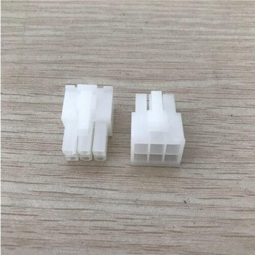2pcs/lot 6Pin Male to Female Adapter Converter Jack for PC Power Graphics Card Cable DIY White
