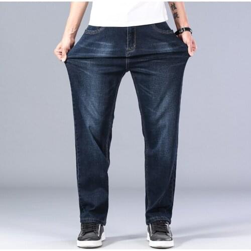 2020 Straight Jeans Loose Straight Advanced Stretch Business Casual Trousers Male Brand Pants