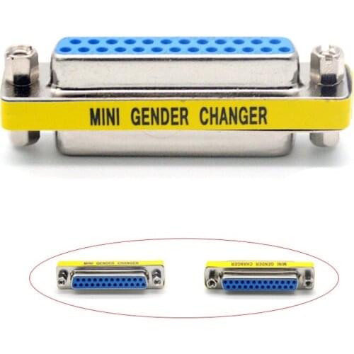 25 Pin D-SUB DB25 Serial Solder Type Welding Connector Socket DB25 Parallel Port Female to Female F-F Gender Changer Connector