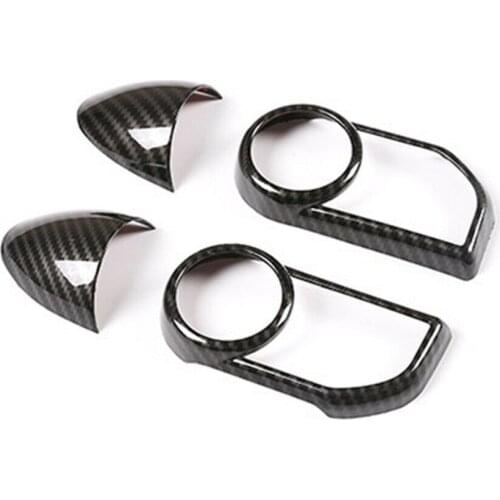 4pcs/set Car ABS Steering Wheel Strip Frame Fit For Land Rover Range Rover Sport 2014 2015 2016 2017 Carbon Fiber Style