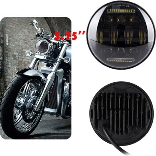 5.75Inch Motorcycle LED Driving Headlight Hi Lo Beam Headlamp with 600K White DRL Halo Angel Eye for 883XL 1200XL Sprtster