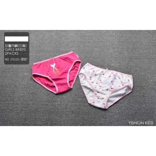 6 Packs cartoon striped polka dot girls briefs trunk boxers kids shorts child panties pure cotton pants children underwear 3-12Y