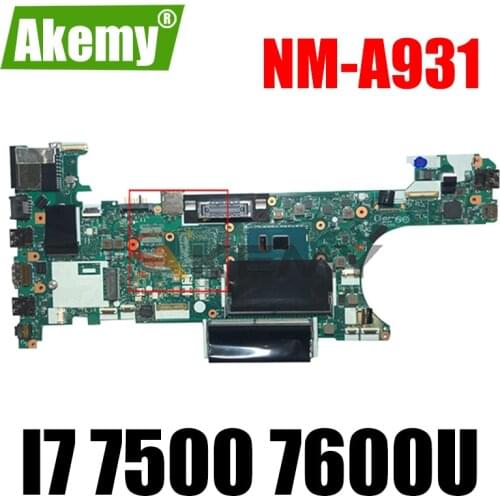 Akemy CT470 NM-A931 For Lenovo Thinkpad T470 Notebook Motherboard CPU I7 7500 7600U 100% Test Work