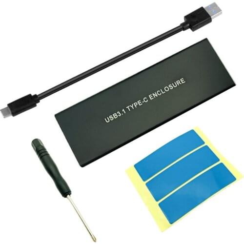 Aluminum USB 3.1 to M.2 SSD NVME HDD Enclosure NGFF PCI-E to Type C Connector Hard Disk Drive Case JMS583 SSD Box for Desktop PC