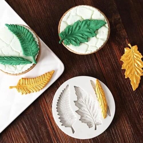 Aouke Three Leaf Shape Silicone Mold Fondant Cake Decorating Tool Chocolate Gumpaste Mold Baking Utensil