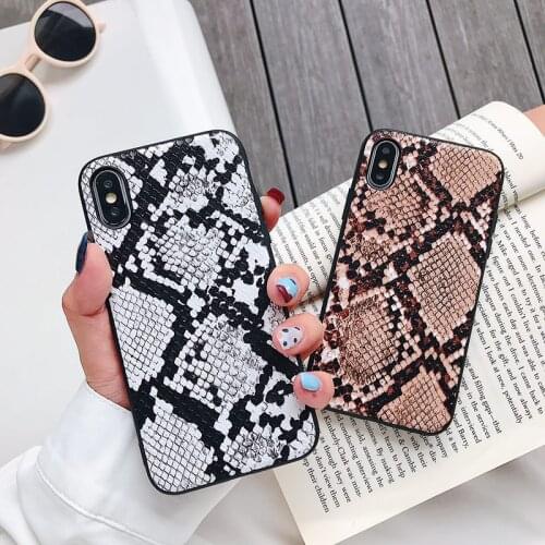 Retro snake skin phone case coque for iphone 11 12pro XS Max Matte soft tpu case for iphone X XR XS 12 7 8 plus cover fundas