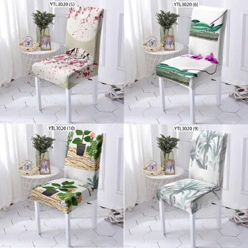 Green plant flowers chair cover office chair cover accent chair living room furniture black chair cover furniture cover chair