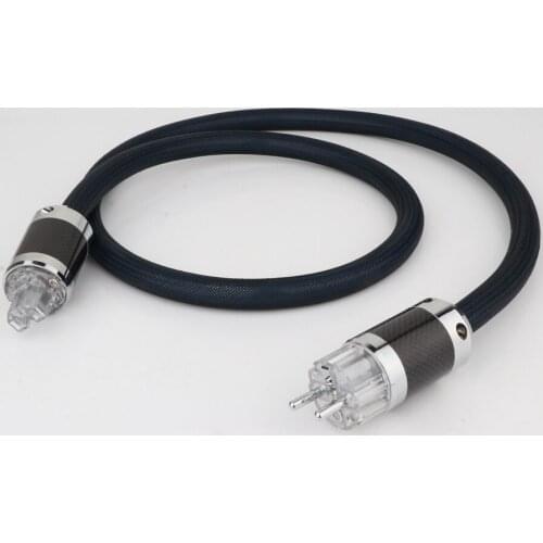 High quality Silver Plated OFC hifi power cable ,Carbon fiber Rhodium plated , AC EU AU US power plug Power cord Power line