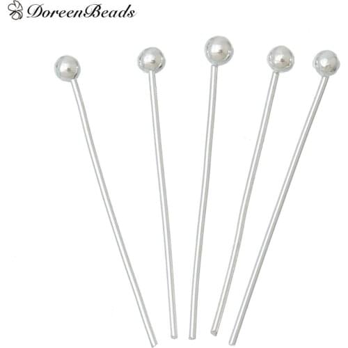 DoreenBeads 1000PCs 20x0.5mm(24 Gauge) silver color Ball Head Pins Findings (B20063)