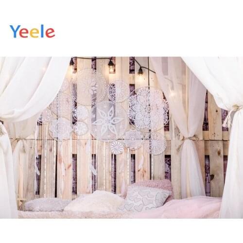 Yeele Boudoir Wooden Board Curtain Bedroom Pillow Photography Backgrounds Customized Photographic Backdrops for Photo Studio