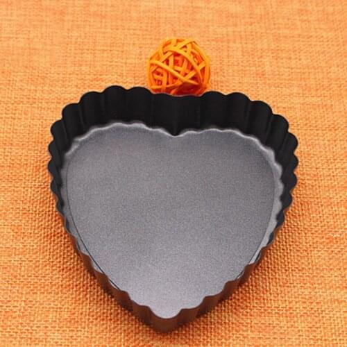 Heart-shaped Tart Pan Carbon Steel Mini Egg Tart Pans Non-stick Reusable Cupcake Mold Flower Cup Cake Mold Muffin Baking Mold