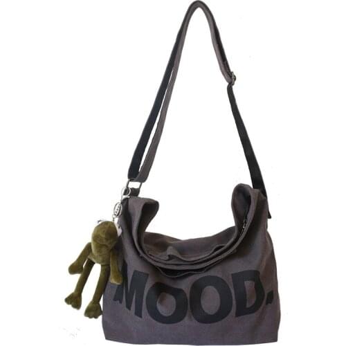 PURFAY Canvas Capacity Women Shoulder Bag Cotton Tote Shopper Bag Eco Reusable Travelling bag Cloth Messenger Bag