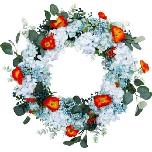 Artificial Hydrangea Wreath Spring Summer Wreath For Front Door Wedding Party Wall Windows Farmhouse Home Decoration
