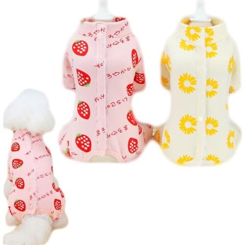 Small Dog Cat Jumpsuit Winter Cute Pajamas Recovery Dog Clothes After Surgical Warm Four-legged Puppy Belly Nightshirt Apparel