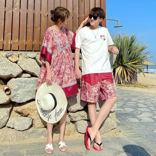 No. 2112 New beach holiday style matching outfit couples clothes couples clothing