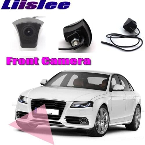 LiisLee Car Front Camera For Audi A4 B8 2008-2016 DIY Manually Control Channel LOGO CAM Hood Mesh Front Grille CAM Front Camera
